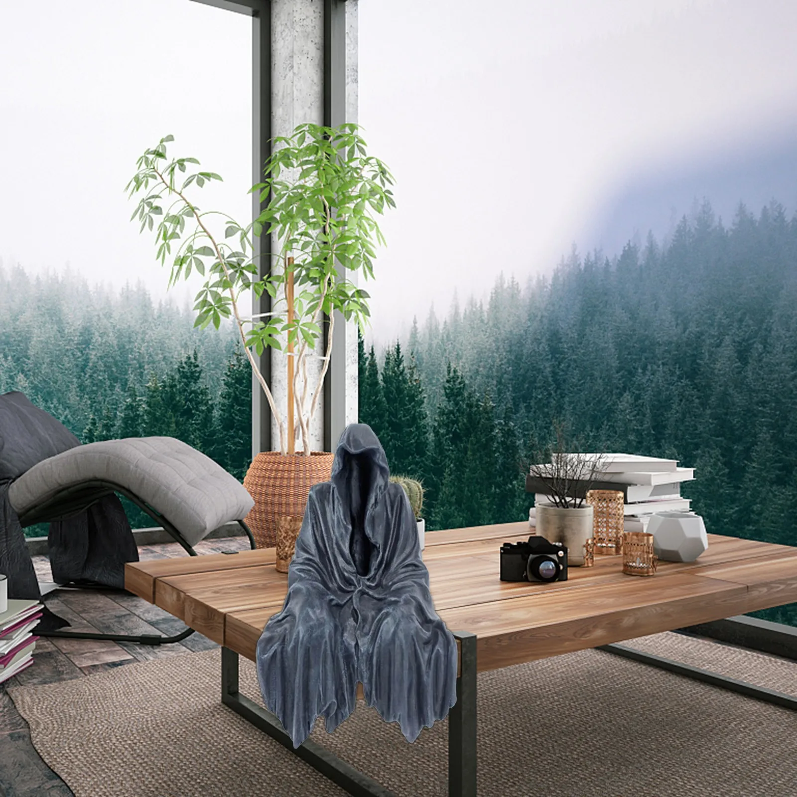 

Mysterious Black Clothes Figure Statues Decompression Toys House Ornaments Creative Strange Mystery Style Resin Crafts