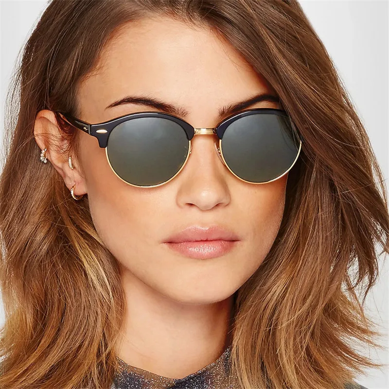 

2021 Retro Semi Rimless Sunglasses Men Women Brand Designer Half Frame Hot Popular Summer Style Sun Glasses uv400