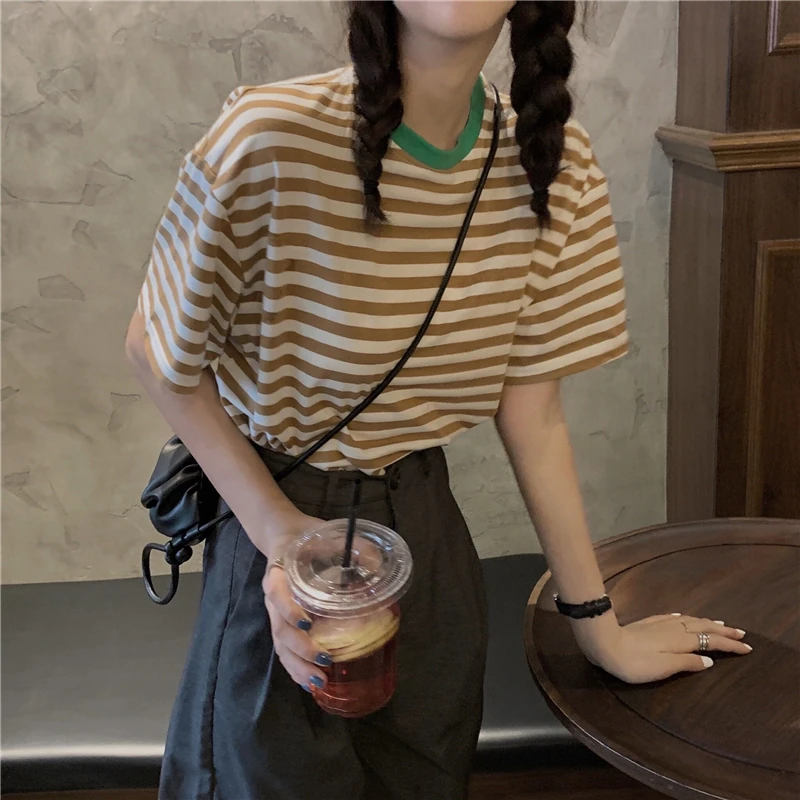 2 цвета 2020 летние корейские шикарные стильные свободные винтажные футболки в