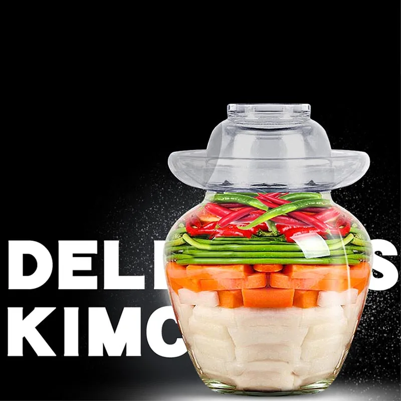 

Creative Thicken Transparent Glass Pickle Jars Night Stain Pickled Vegetable Container Pickle Bottle Pickling Cabbage Pickle Jar