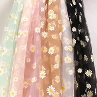 150cm100cm daisy printed organza girls summer dress princess dress shower diy handmade curtain costume decoration fabric