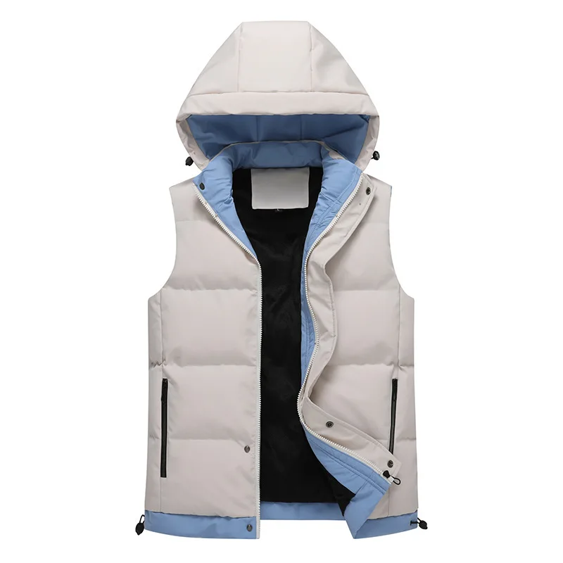 

PARKLEES 2021 Winter Men Reversible Parkas Warm Waterproof Windproof Puffer Jacket Hooded Vests Plus Size Quilted Coats