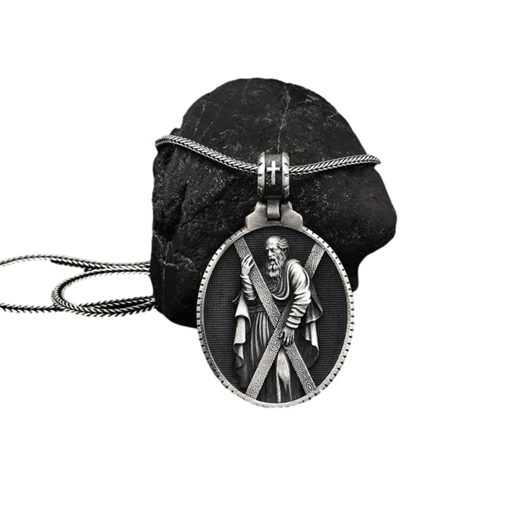 

European and American style retro Christian St. Andrew pendant necklace Catholic accessories religious necklace
