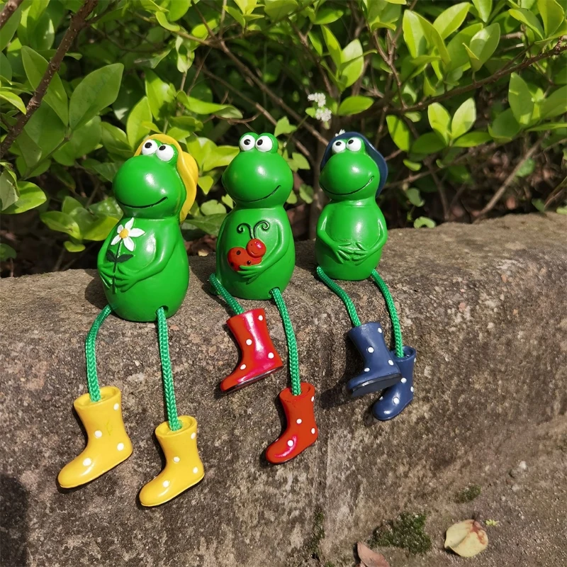 

Q0KF 3 Pcs Hanging Feet Frog Resin Garden Ornaments Cute Creative Resin Crafts Home