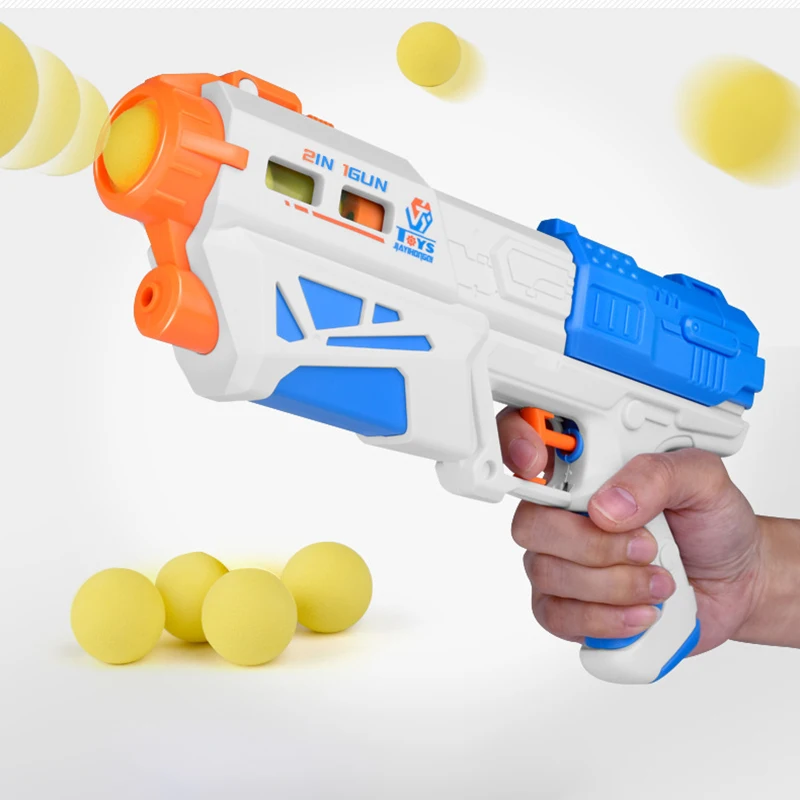 Toy gun Bowling Двойное назначение сквирт пистолет Дети летние пляжные игрушки водяной пистолет безвредная игрушка Боулинг пистолет поддельный пистолет с пятью шарик эва пены - Цвет: Toy gun Bowling