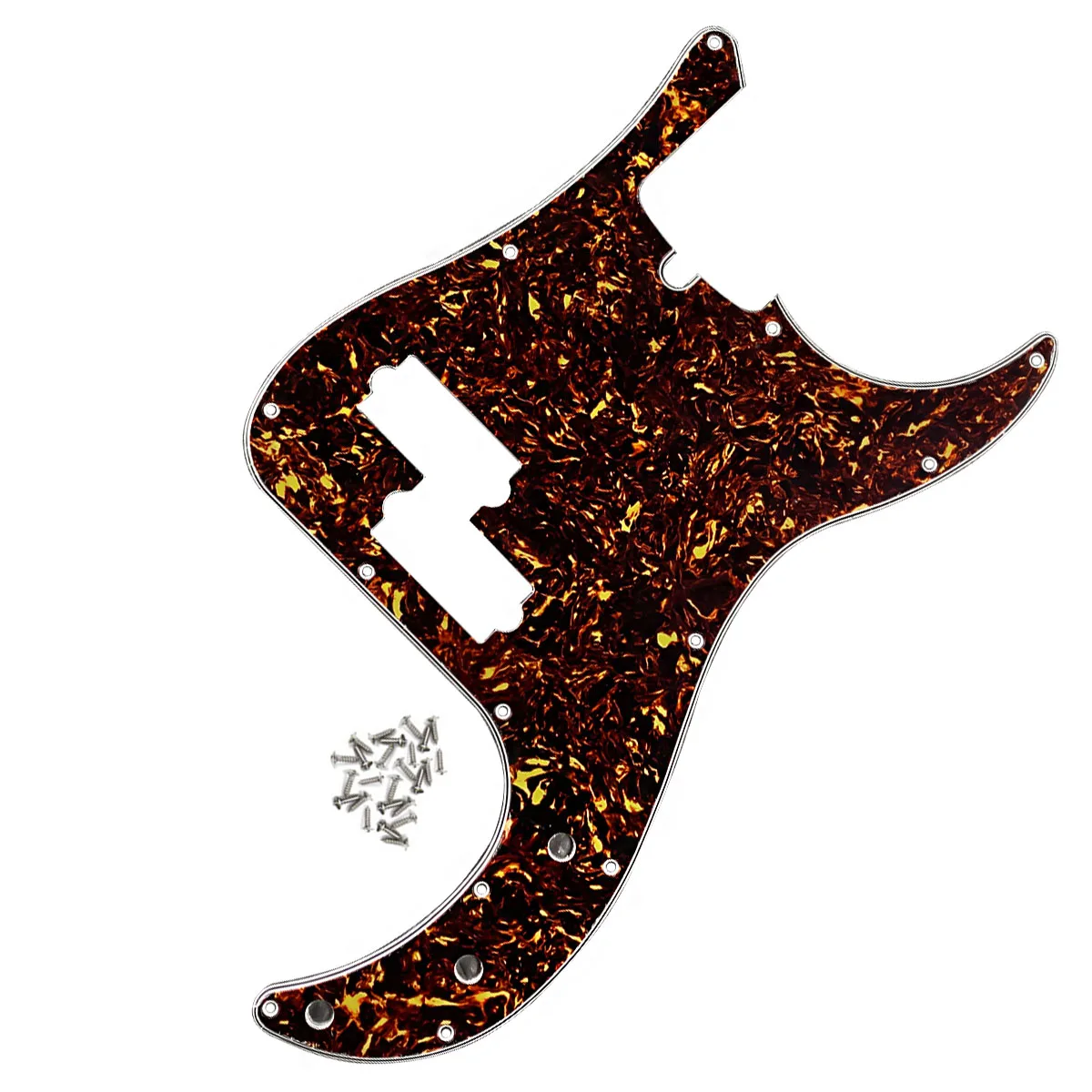 Накладка для бас-гитары New Standard PB P с 13 отверстиями, 4 слоями и бурым панцирем черепахи на.