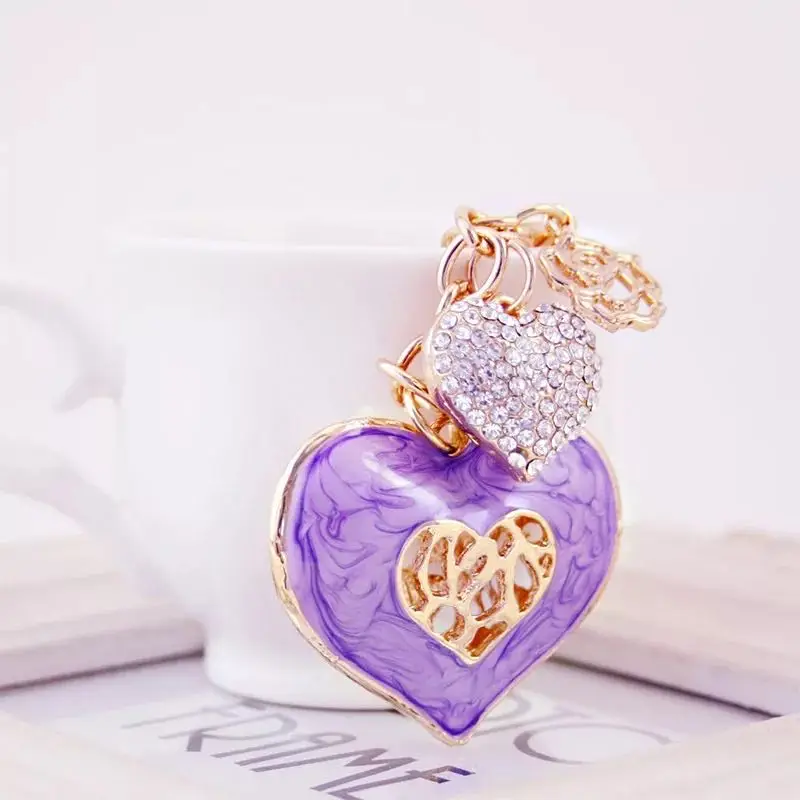 Новый креативный Кристальный брелок любовь подарок для пары ключей в автомобиле