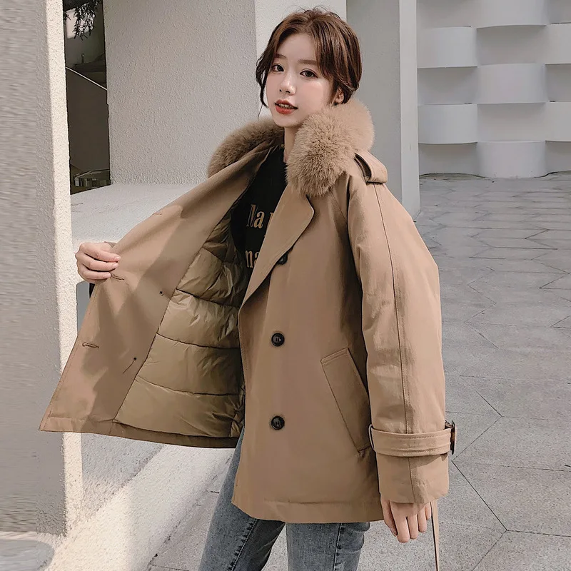 

han female edition loose with the new 2020 brief paragraph small tooling parker cotton-padded clothes winter coat