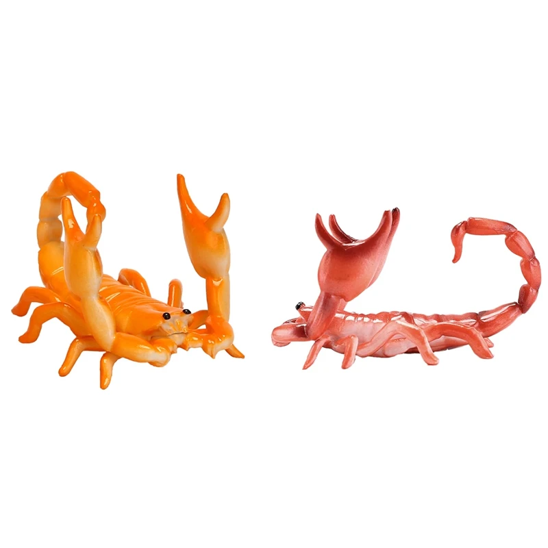 

2PCS Cute Scorpion Model Pen Holder Weightlifting Scorpion Bracket Storage Rack Pen Rack Gift Stationery, Red & Orange