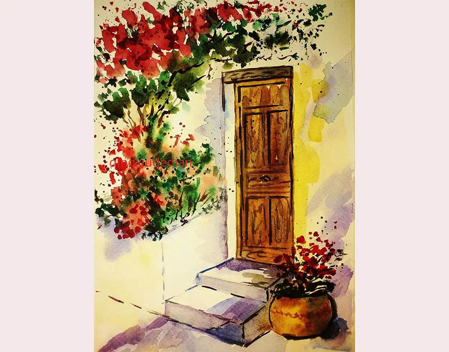 

Eeypy Door Summer Flower Entrance Art Front House Wall Art Metal Plate Plaque Iron Painting Tin Sign