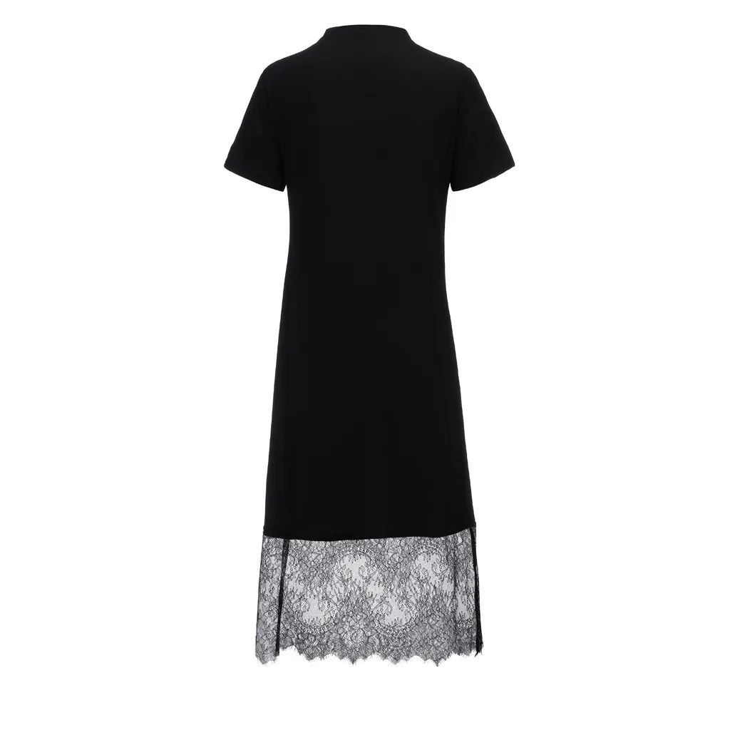 Модное женское платье размера плюс повседневное кружевное Vadim с круглым вырезом