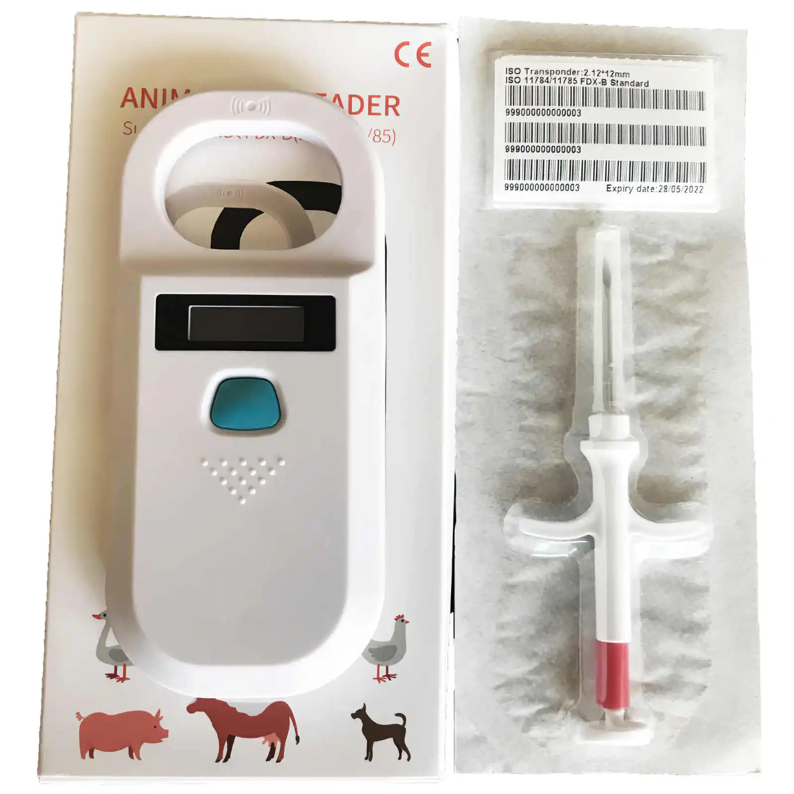 

Animal Tag Microchip Reader Portable USB2.0 High Speed Pet ID Scanner 134.2Khz/125Khz Support Label Format OLED Screen For Pet