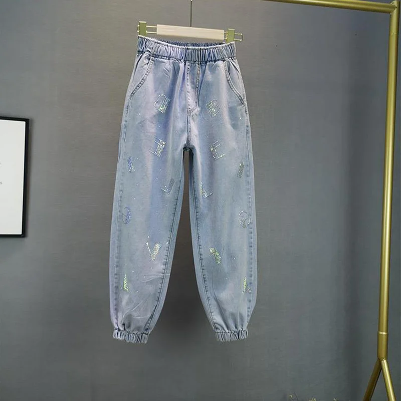 

Casual Loose Straight Women Jeans Pants High Waist Pockets Female Floor-length Wide Leg Denim Trousers 2022 Spring