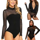 2020 сексуальный боди для женщин, сетчатый комбидресс, боди, облегающие стринги, трико, топы, футболка, комбинезон, женский комбинезон