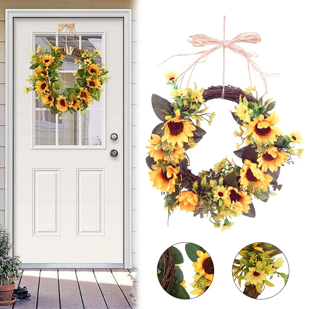 35 см букет подсолнухов венок из цветов высокого качества искусственные цветы для