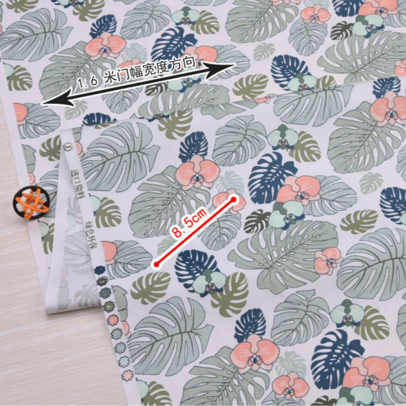 Ткань из хлопка с принтом зеленых листьев ткань для пэчворка шитья стеганая