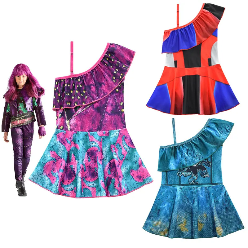 2020 детский купальный костюм Потомки 3 маскарадный Одри нарядное платье топ с