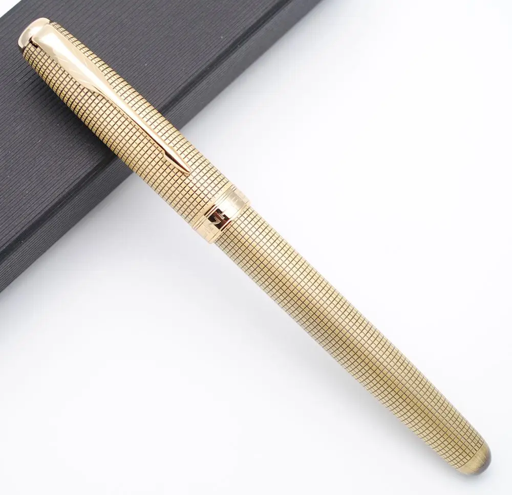 Retro Golden JINHAO 601a Ретро кольчуга авторучка F чернильная ручка NIB - Цвет: Retro Golden