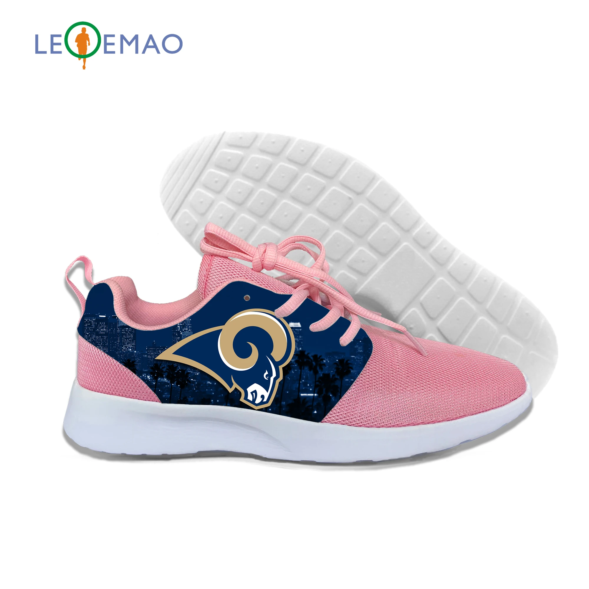 

Customize The Rams Image Printing Men's Mesh Shoes Lace Up Shoes for Man Sneakers Los Angeles Football Fans