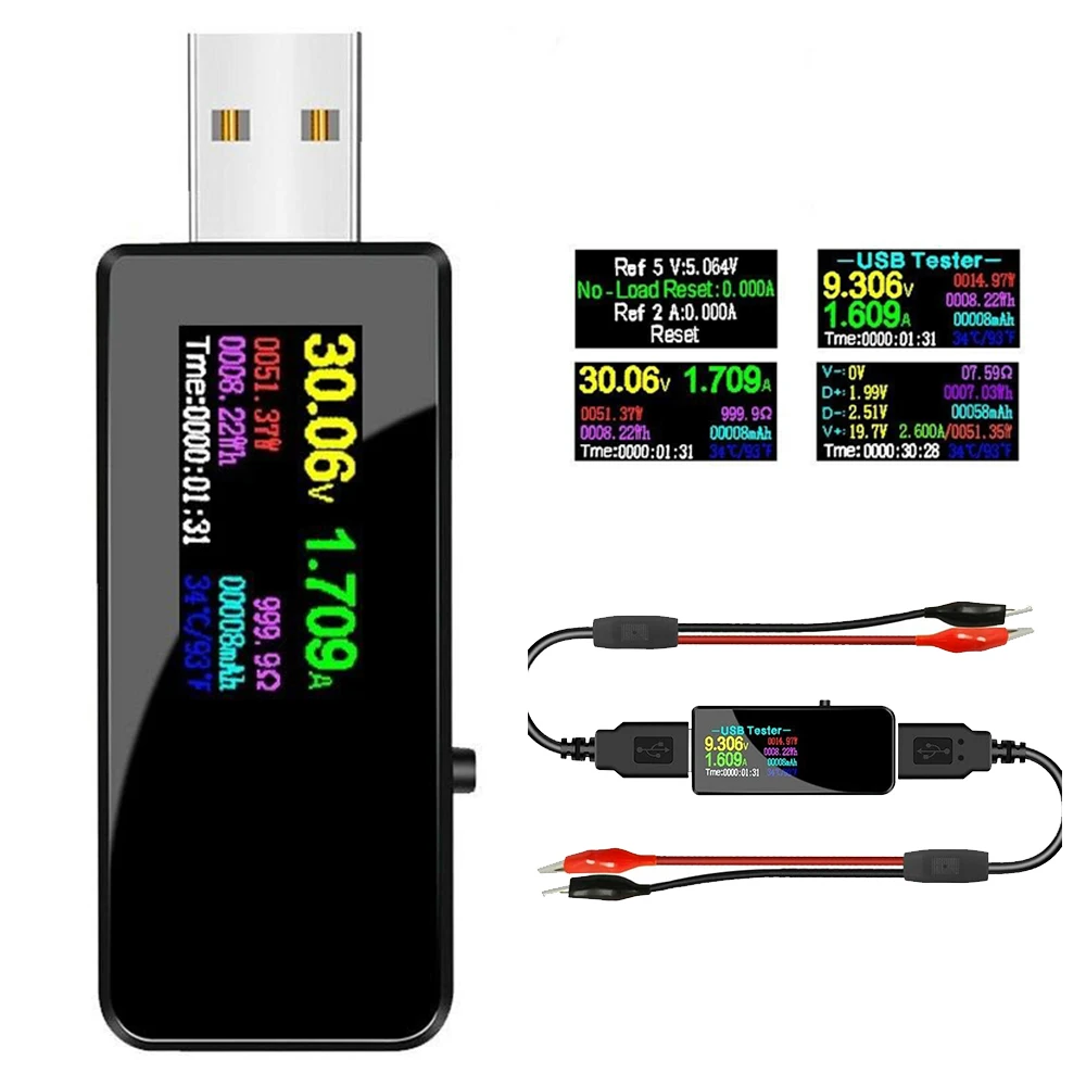 

5A Tester Mobile 13 In 1 DC Digital Voltmeter Ammeter Power bank Black