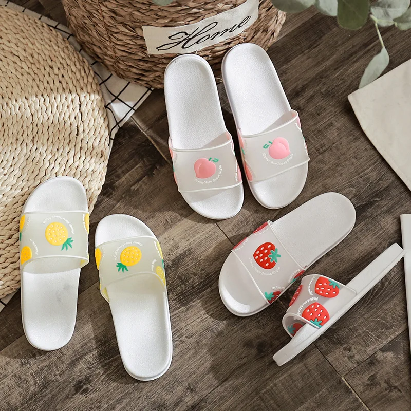 Slippers Female Fashion Home Indoor and Outdoor Wear Anti-Slip Cute Jelly Sandals Wear-Resistant  House Slippers  Woman Shoes