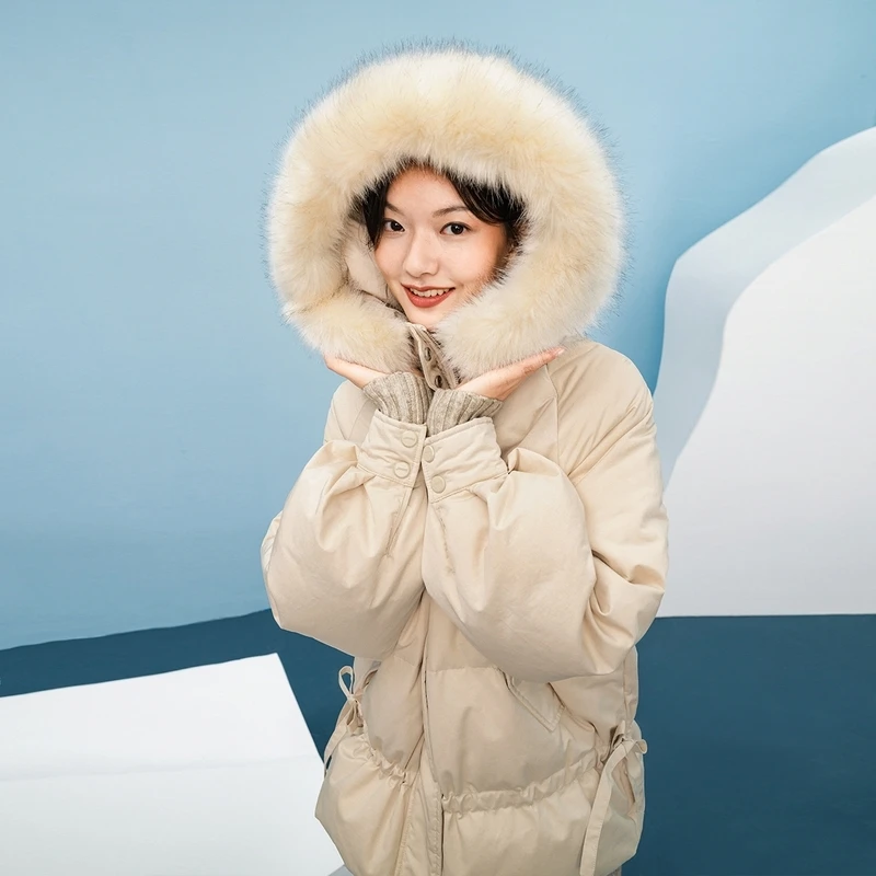 INMAN/Зимние толстовки с меховым воротником короткая приталенная рабочая одежда на