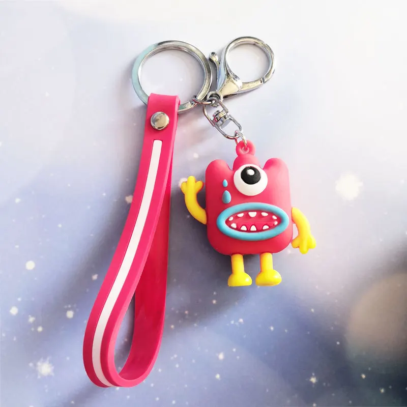 

Cute Colorful Silicone Monster Keychain Couple's Car Bag Pendant Decorations Keyring High Quality Keys Accessories Jewelry Gift
