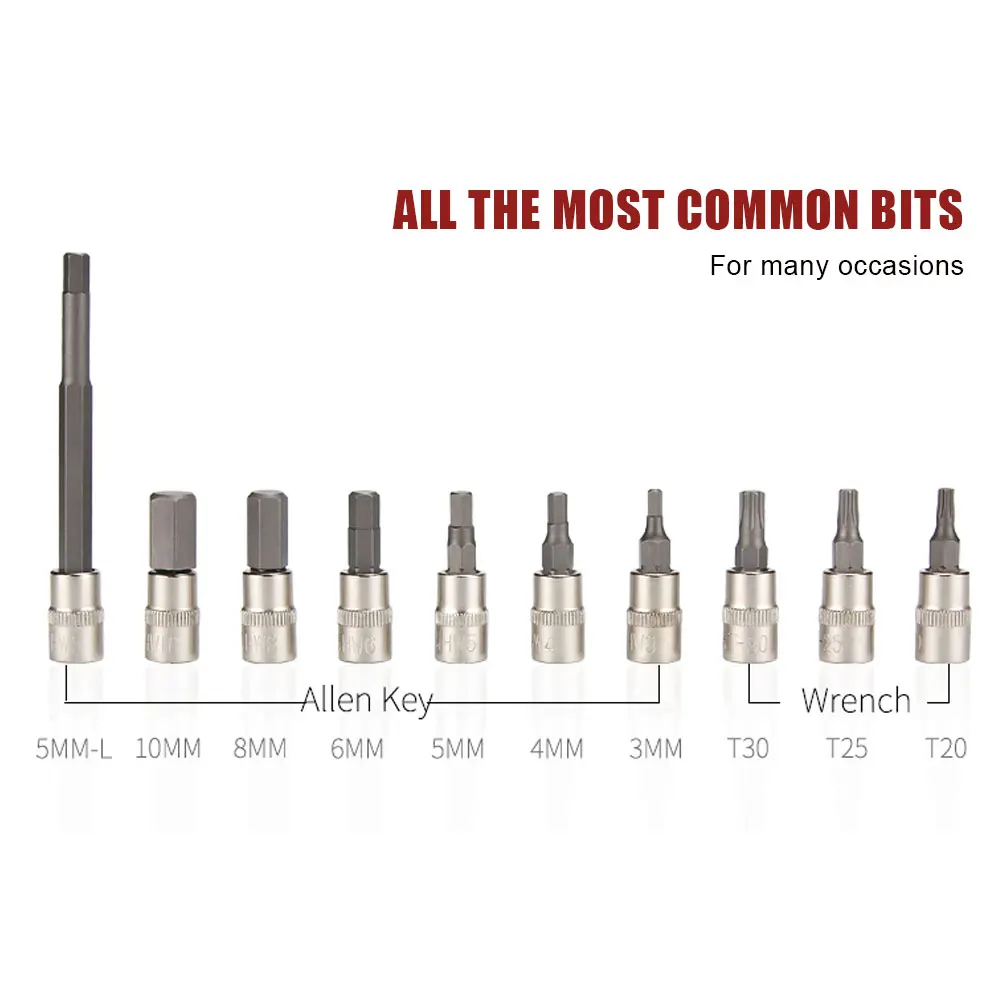 

Bicycle Repair Tools Kit Bike Torque Wrench Allen Key Tool Socket Set Road MTB Bike Tools 1/4'' Torque Fix Set 2-24 NM In Stock