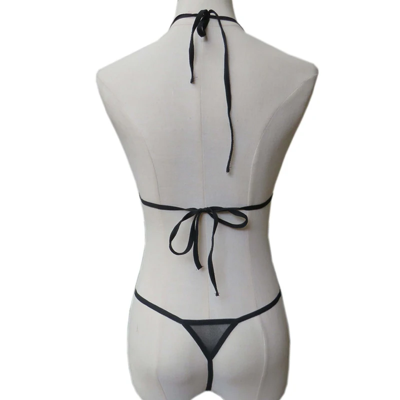 Прозрачные женские сексуальные микро бикини набор однотонные комплекты