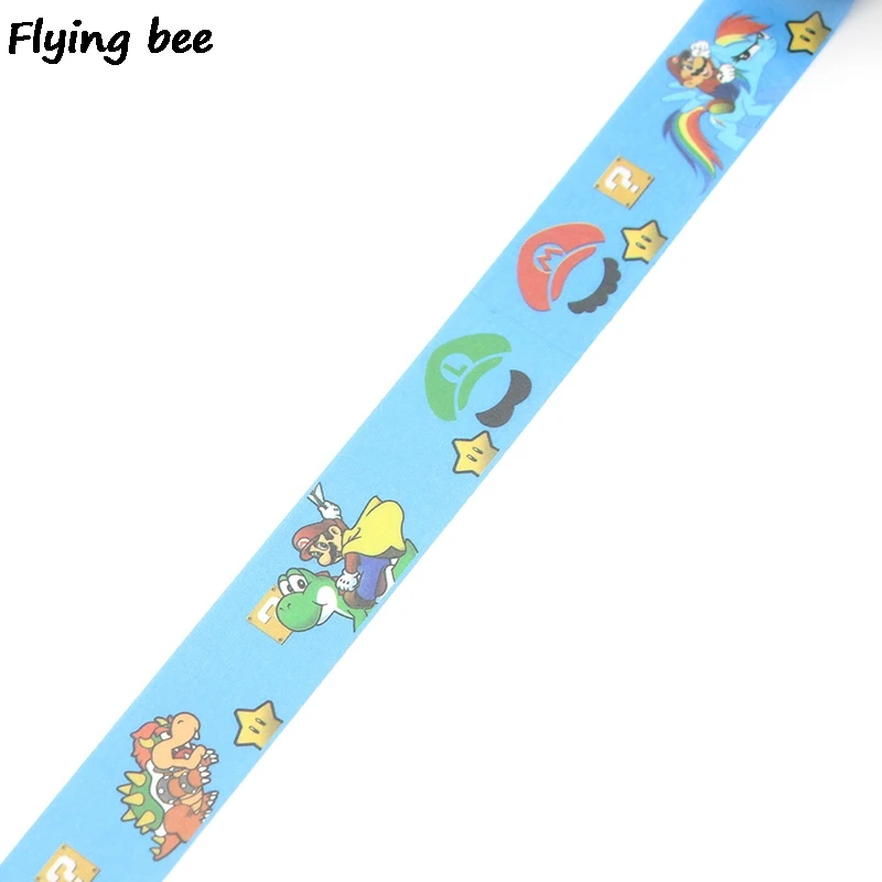 Flyingbee 15 мм X 5 м Super Mario Bros васи лента бумага DIY декоративная клейкая лента Канцтовары забавные маскирующие Ленточные принадлежности X0287