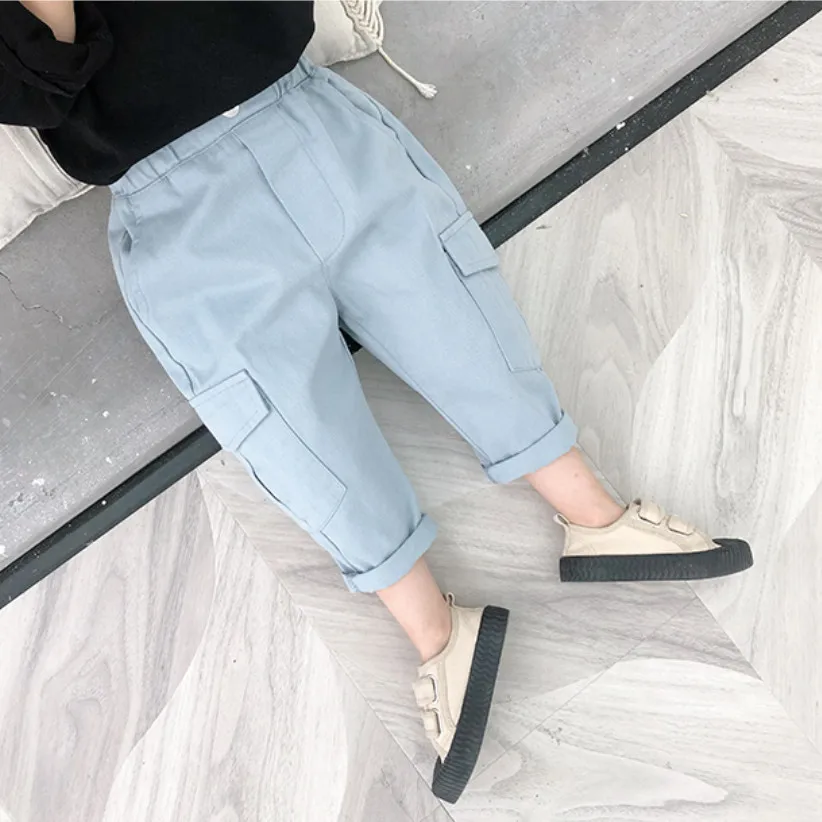 High Quality Boy's Casual Trousers Baby Boys Girls Cargo Pants Fashion Pocket Style Kids Children Clothes Gifts 1-8T | Мать и ребенок