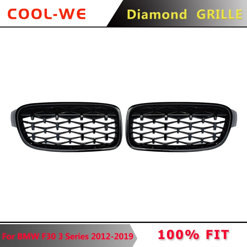 

Пара для BMW 3 серии F30 F35, Алмазная решетка переднего бампера, решетка 2012-2019