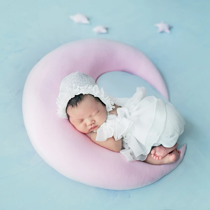 

5Pcs Baby Lace Dress+Hat+Pillow+Shorts+Shoes Set Infants Photo Shooting Costume Outfits Newborn Photography Props