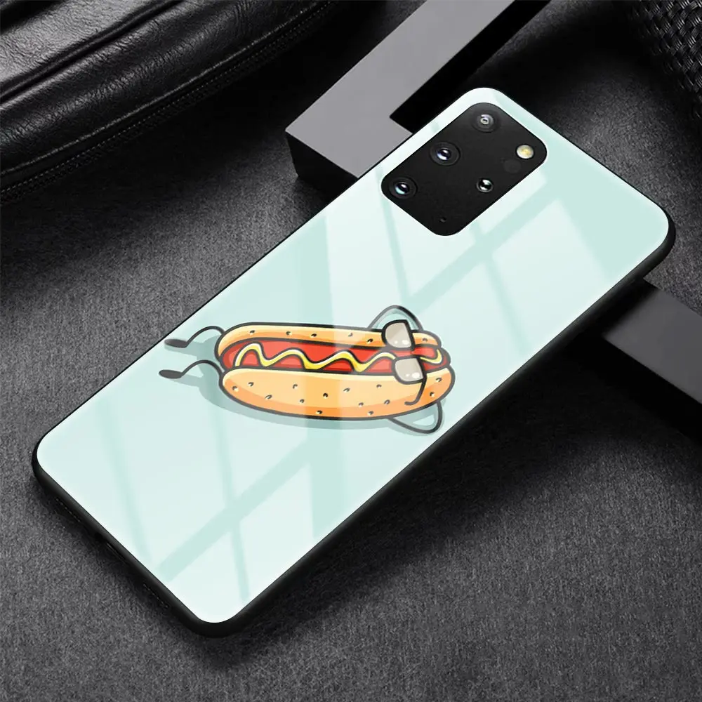 

Case For Samsung Galaxy S10 Lite S20 Ultra FE S9 S8 Plus S10e A71 A51 A50 Tempered Glass Phone Cover Dessert Cartoon Sushi
