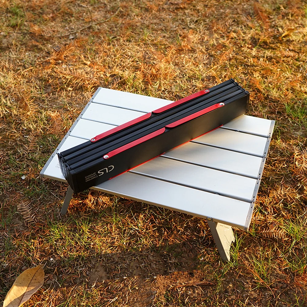 

Hot New Mini Black Outdoor Aluminum alloy Folding Table Furniture Barbecue Camping Tent Household Bed Collapsible Computer Desk