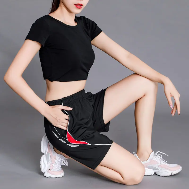 

Summer Female Sports Shorts Zipper Quick-Drying Thin High Waist Loose Lacing Running Fitness Yoga Sweat Bermuda Basketball Pants