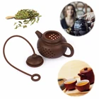Креативный ситечко для заваривания чая в форме чайника, силиконовый чайный пакетик, фильтр для листьев, диффузор, кухонный чайный набор, гаджет, чайник, домашние аксессуары