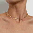 Ожерелье-чокер женское, короткое, разноцветное, с цветами маргариток, из бисера, украшения для отдыха