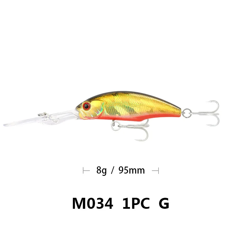 G Лидер продаж; Новинка; 9,5 см 8 г Minnow приманки для рыбалки качели маленькую погружения жесткая наживка глубокое погружение приманки высокое качество вибрации Япония PESCA, воблер - Цвет: G