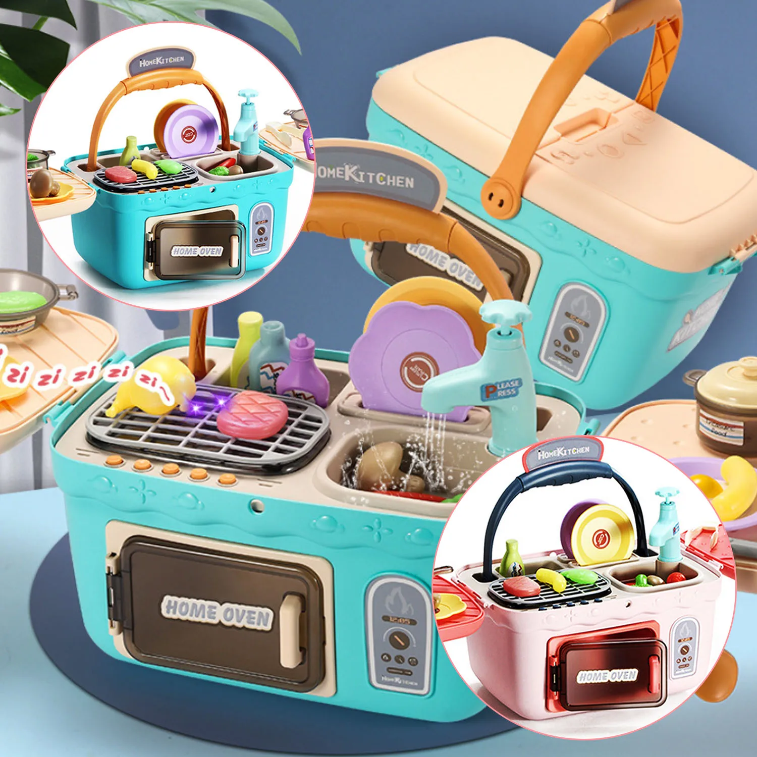 Детский кухонный набор для приготовления пищи корзина пикника игрушка с