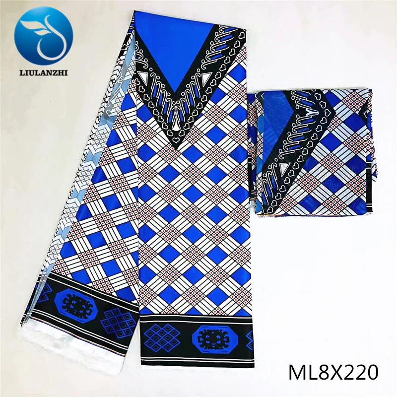 

LIULANZHI 2021 шелковая восковая ткань с Африканским принтом (4 ярда), шелковая атласная ткань нового дизайна (2 ярда)