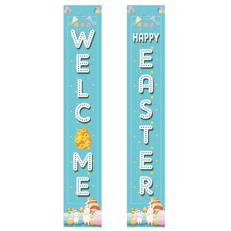 

Easter Porch Sign Welcome Happy Easter Banner Easter Hanging Decoration For Indoor/Outdoor Easter Decoration Easter Party