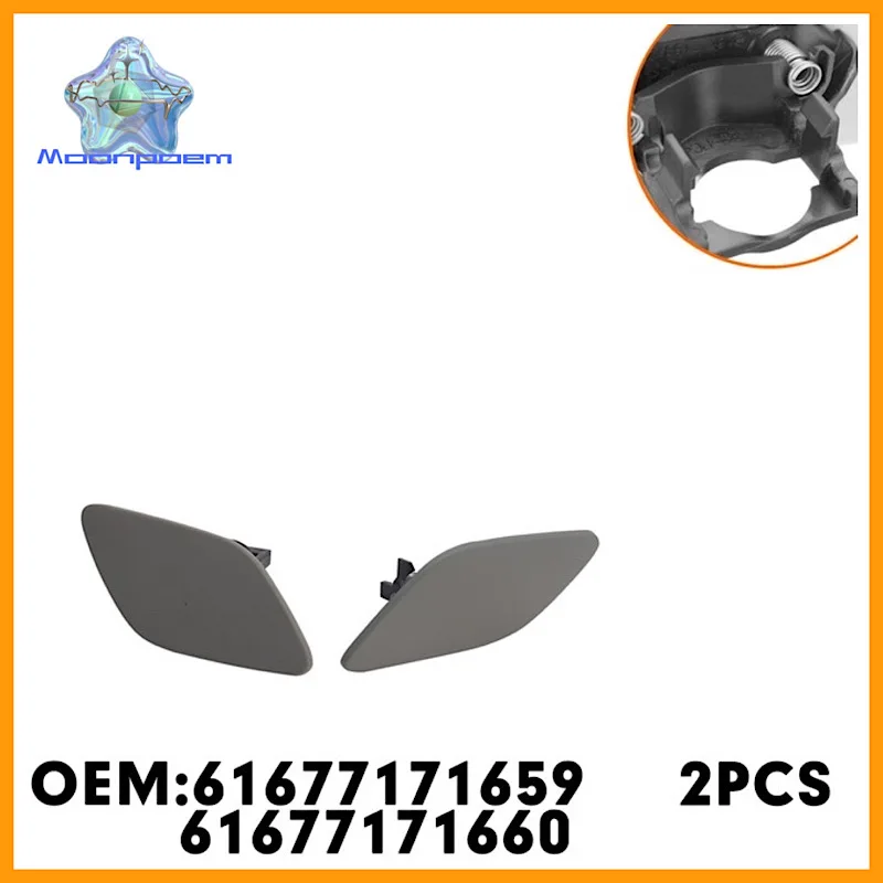

2PCS 61677171659 61677171660 Headlight Washer Spray Nozzle Jet Cap Cover Left/ Right Side For BMW 3 Series E92 E93 2005-2010