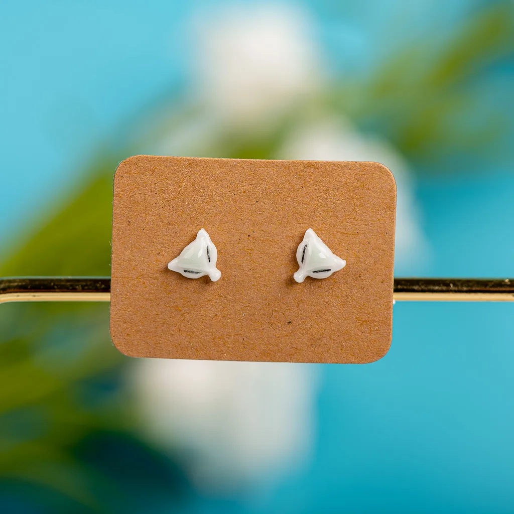 Маленькие и милые фарфоровые украшения антиаллергенные Разноцветные серьги # LY504