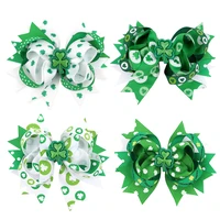girls swallow tail bow hairpin womens elegant headdress green belt clover accessories square clip new style
