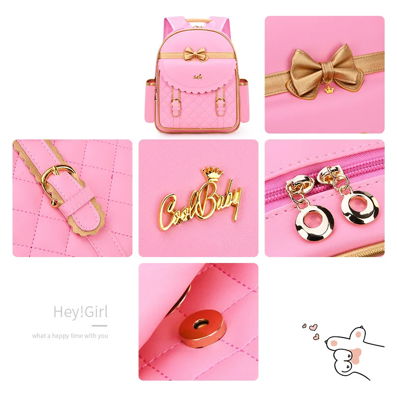 

2021 Orthopedic princess Backpack Children Waterproof School bags Kids Book Bag primay school Backpacks Girls mochila infantil