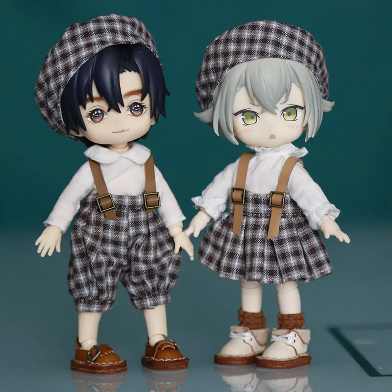Кукла bjd ob11 Одежда для кукол ретро клетчатая одежда 1/12 molly детская шляпа юбка
