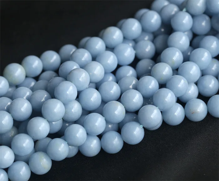 Круглые Бусины Из Натурального синего анжелита целестита 3-18 мм 2 нити оптом