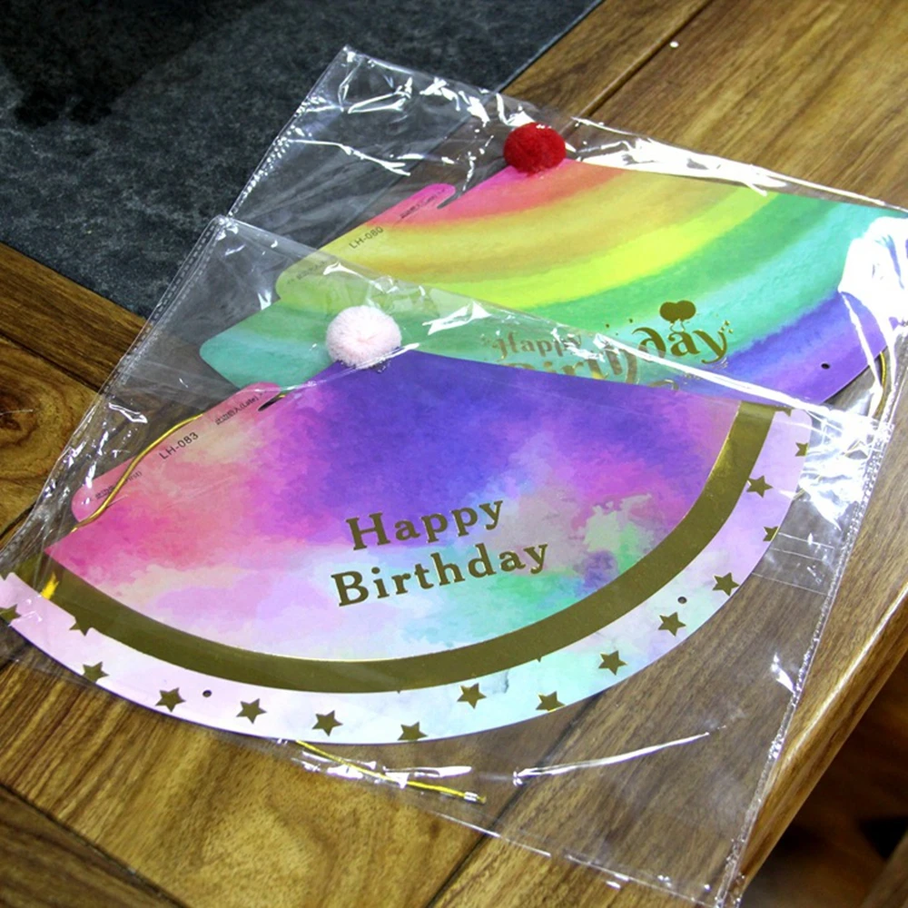 

YORIWOO Paper Cartoon Happy Birthday Hats Kids Adult Cap Baby Shower Happy Birthday Party Decorations Crafts - Party Supplies