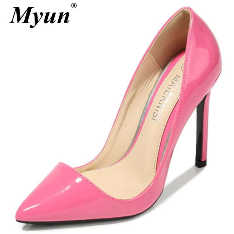 Туфли лодочки женские из лакированной кожи на высоком каблуке Размеры 35